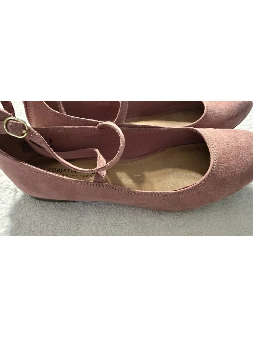 Christian Siriano Pink Faux Suede Flats Women’s Cross Strappy Zip Up Size 8